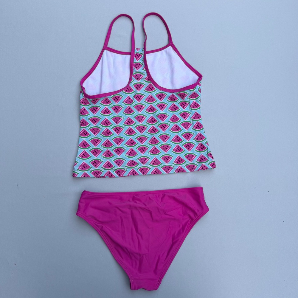 Speedo Tankini Set Watermelon Print Pink Blue Sporty Summer Fruitcore Sz 14 - Picture 2 of 15